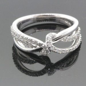 14k White Gold & Diamond Woman's Ring